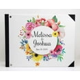 thumbnail image 3 of Darling Souvenir White Floral & Leaves Wedding Guestbook Hardbound Cover Printed Anniversary Wedding Guest Registry-7 x 9 Inches, 3 of 5