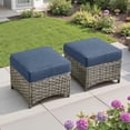 thumbnail image 4 of Ovios 5 Pieces Outdoor Furniture Set High Back All-Weather Wicker Patio Conversation Set with Ottomans, Denim Blue, 4 of 6