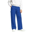 thumbnail image 2 of RUTAYY Girls Wide Leg Cargo Pants Elastic Waist Drawstring Side Pockets Trousers Trendy Relaxed Outdoor Wear Blue, 2 of 6