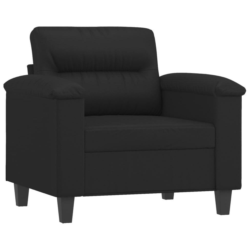 vidaXL Sofa Chair Black Faux Leather Living Room Relax Seating Multi