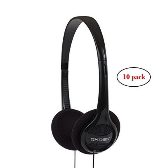 lot of 10 koss kph7 lightweight portable headphone, black
