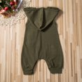 thumbnail image 3 of Baby Summer Romper Solid Color Sleeveless Hoodie Snap Buttons Closure Romper, 3 of 6