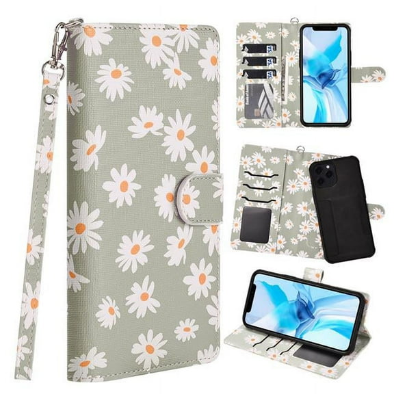 Dream Wireless LPFIP1261-INF-MTDY The Infinity Series Leather Wallet Case for iPhone 12 6.1 - 12 Pro 6.1 - Mint Daisy