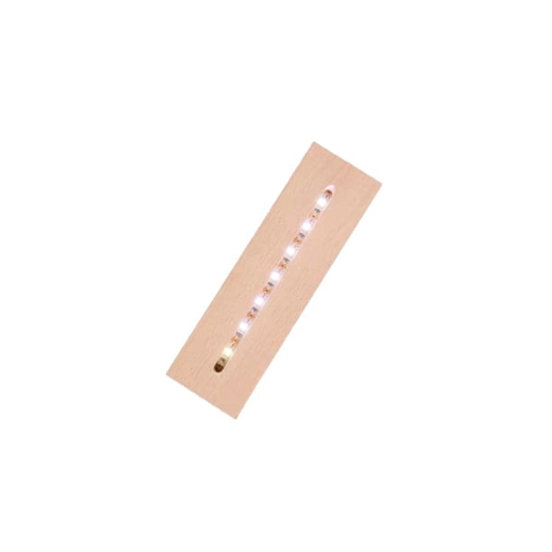 Bearachild Base de lámpara LED de rectangular, soporte de exhibición de luz nocturna de estilo Simple, manualidades decorativas para el hogar, Decoración del hogar Luz blanca/24*4.5*3 Bearachild HA067207-05