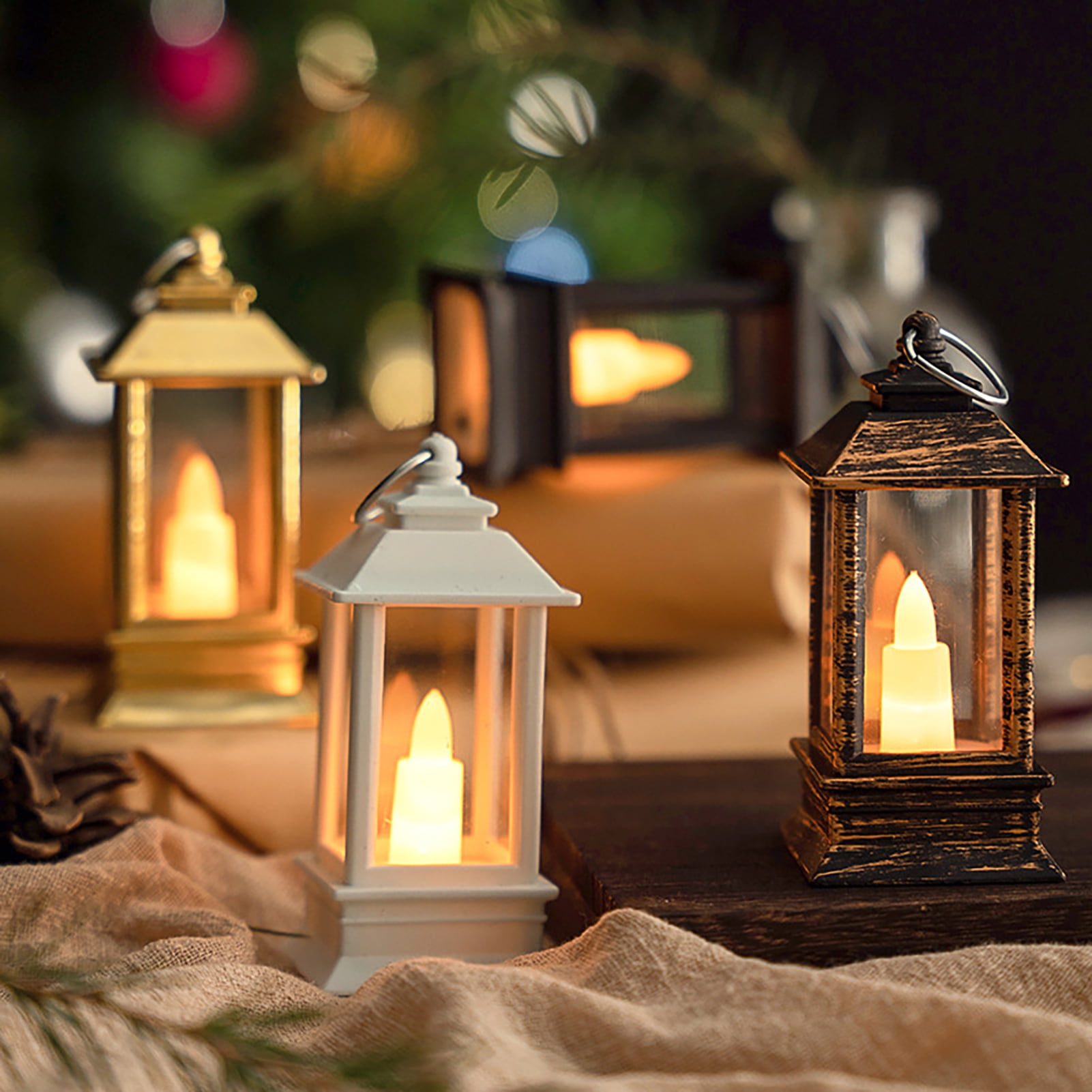 DGROEE Vintage Style Decorative Fire Lantern, Flame Effect LED Lantern