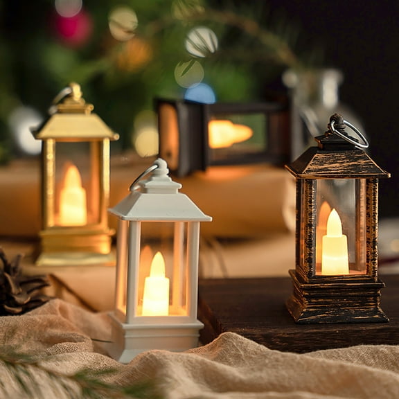 D-GROEE Vintage Style Decorative Fire Lantern, Flame Effect LED Lantern, Indoor Lanterns Decorative,Outdoor Hanging Lantern,Decorative Lanterns