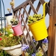 thumbnail image 4 of 10Pcs Multicolor Metal Iron Flower Pots,Railing Tin Flower Bucket,Fence Hanging Planter,Round Plant Container with Removable Hook,for Balcony Garden Home Decoration (Random Color), 4 of 7