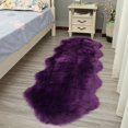 thumbnail image 1 of Faux Fur Area Rug Sheepskin Shag Fluffy Fuzzy Grey Rugs for Bedroom Bedside Bed Floor Living Room, 1 of 6