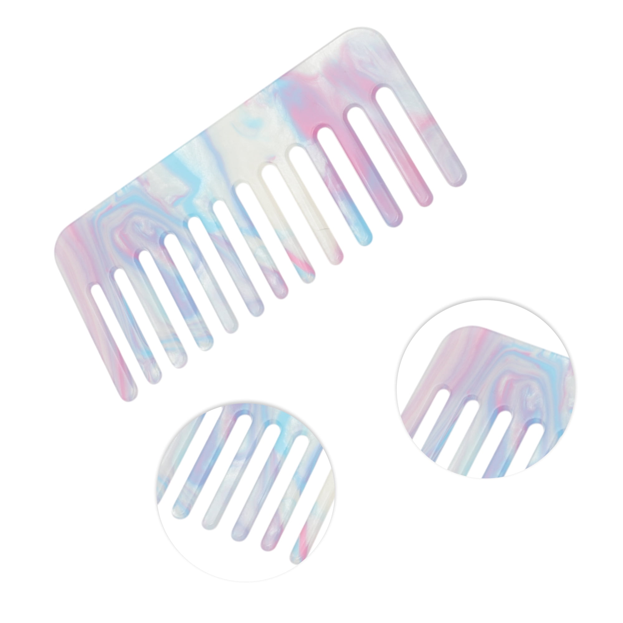 Unique Bargains 1 Pc Vintage Portable Wide Tooth Comb for All Hair Types Blue