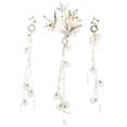 thumbnail image 2 of Elegante boda nupcial conjunto imitación flor arce pinza cabello Headwear pendientes con BLESIY Joyería nupcial de la boda, 2 of 8