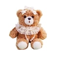 thumbnail image 2 of Teddy Bear Plush Toy Stuffed Animal with Pearl Lace Collar and White Ribbon Bow for Romantic Anniversary Birthday Holiday Gift, 6 Inch, 2 of 9