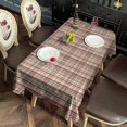 thumbnail image 2 of Beige Brown and Red Checkered Pattern Rectangle Tablecloth 60"x102",Waterproof Polyester Rectangle Table Cloth, Wipeable Spillproof Polyester Tablecloth for Dining, Camping, Indoor and Outdoor, 2 of 6