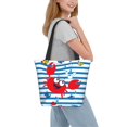 thumbnail image 6 of Lsque Red Funny Crab on Blue Stripe Pattern Beach Tote,Shoulder Handbag,Spacious Tote Bag,Lightweight Travel Bag,Versatile Shopping Bag, 6 of 6