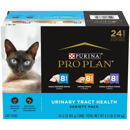 Purina Pro Plan Urinary Tract Health Wet Cat Food Variety Pack, 3 oz Cans (24 Pack)
