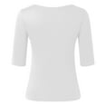 thumbnail image 4 of TYGHBN Women's Half Sleeved T Shirt Solid Color Basic Slim Fit Top Ladies Shirt Long Sleeve Long Sleeve for Women Athletic Short Sleeve Shirt Women Women Sports T Shirt Womens Shirts Long Sleeves, 4 of 4
