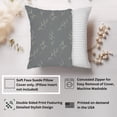 thumbnail image 2 of Ethan Taylor Botanical Throw Pillow Soft Cushion Cover 'Neutral Muted Botanical VIII Plants Modern Leaves' Pattern Decorative Square Accent Pillow Case, 18x18 Inches, Green, Blue, 2 of 5