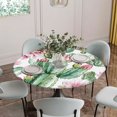 thumbnail image 5 of Tropical Succulent Round Tablecloth for 55-60 Inch Tables, Fitted Table Cover with Elastic Edge, Botanical Plants Pink Floral Waterproof Outdoor Table Cloth Protector for Patio Garden Dinner Picnic, 5 of 9