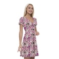 thumbnail image 1 of Women’s A Line Fashion Summer Dress, Retro Triangle Arrangement, Cross Wrap V Neck, 6 Sizes, by Ambesonne, 1 of 2