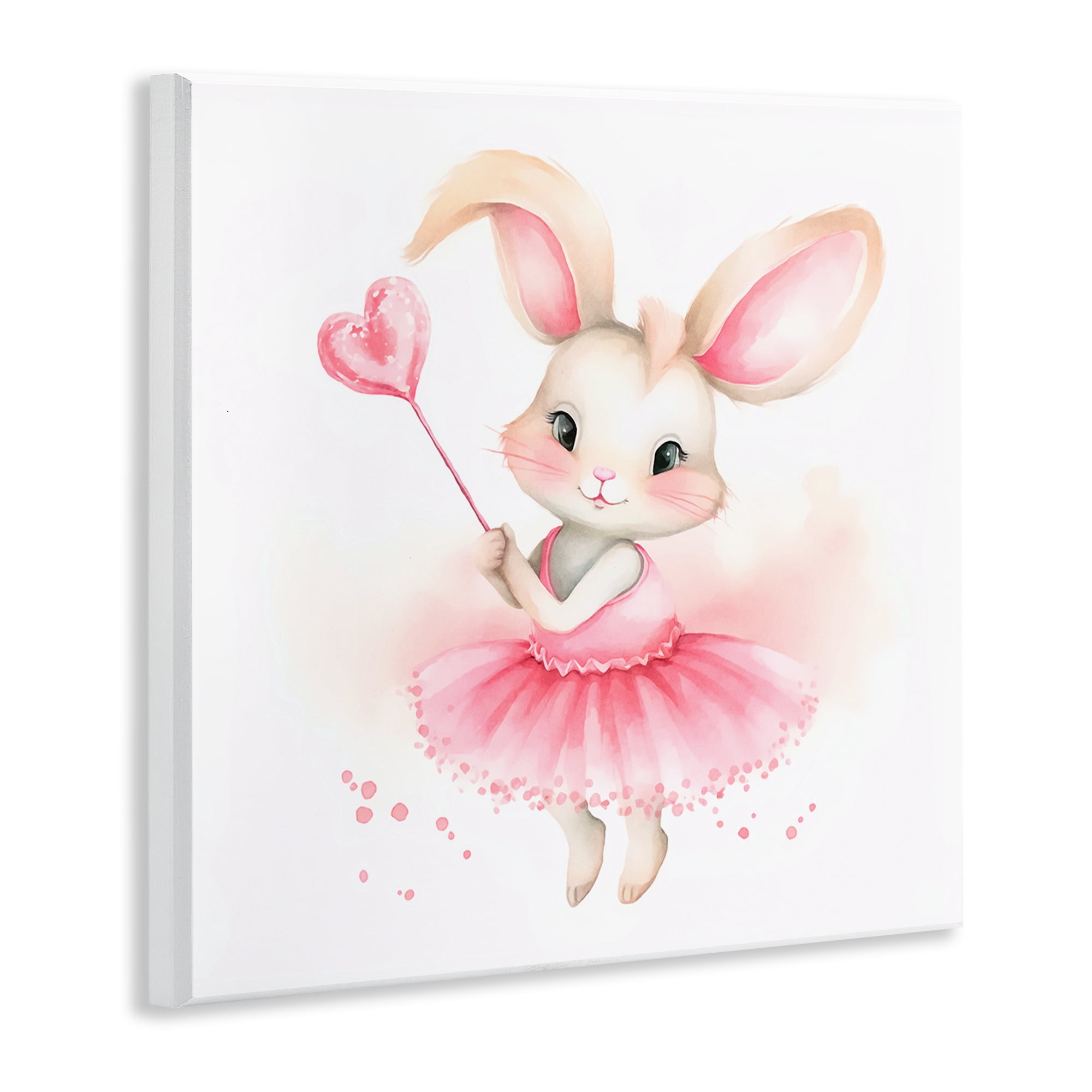 Stupell Industries Ballerina Bunny with Wand Animals Painting Unframed Art Print Wall Art, 12 x 12