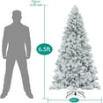 thumbnail image 5 of Skylar 6.5ft Snow Flocked Christmas Tree Prelit with 626 Branch Tips, 400 Warm Lights and Metal Stand, 43" wide Realistic Alaskan Pine Frosted Christmas Tree with Lights by Naomi Home, 5 of 9