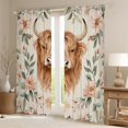 thumbnail image 2 of Manfei Rustic Brown Cow Blackout Curtains Set of 2 (52x84 Each), Farmhouse Flower Botanical Window Curtains, Countryside Curtains and Drapes, Curtains and Drapes Home Decor, 2 of 6