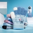 thumbnail image 3 of Guantes de lana para niños, otoño e invierno, para niños y niñas, cálidos y fríos, tejidos con hilo de cristal, con forma de estrella y cinco dedos, 3 of 6