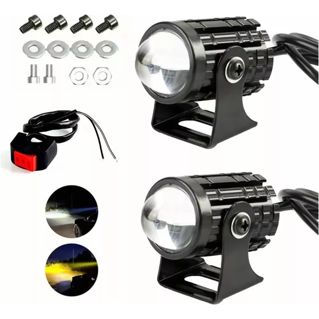 Par Faros Led Impermeables De Color Doble Para Auto, Moto