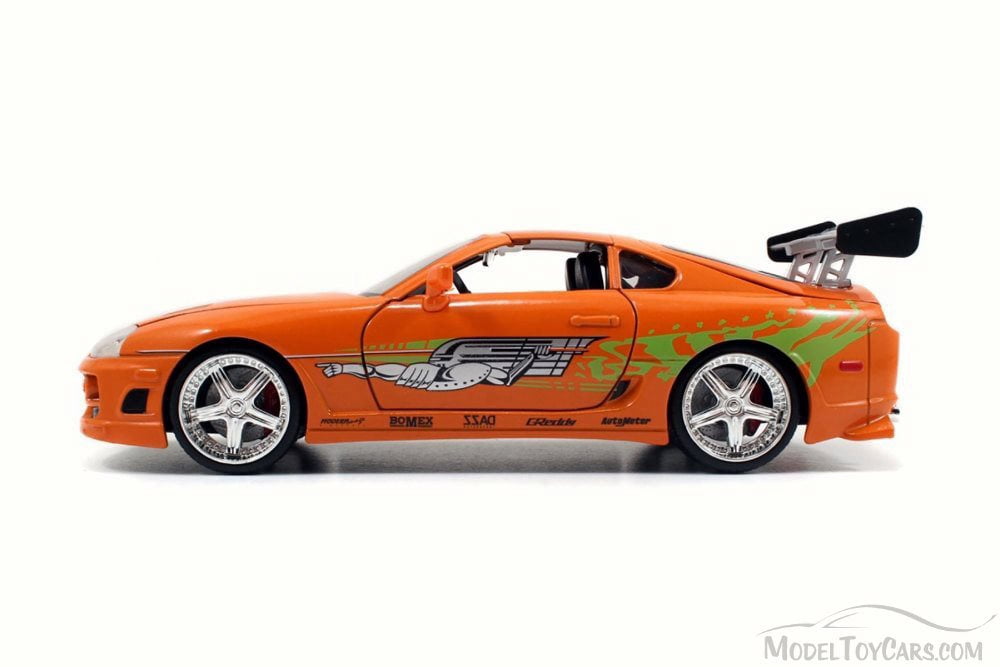 1995 Brian's Toyota Supra Open Top, Orange - JADA 97236 - 1/24 Scale Diecast Model Toy Car (Brand New, but NOT IN BOX)