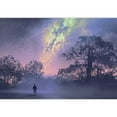 thumbnail image 2 of wall26 - Illustration - Man Standing Against The Milky Way Above Silhouetted Trees,Night Sky,Scenery Illustration - Removable Wall Mural | Self-Adhesive Large Wallpaper - 100x144 inches, 2 of 6
