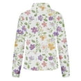 thumbnail image 5 of Women's Button-Up Shirts Fashion Floral Print Dressy Blouses Casual Turndown Collar Shirt Long Sleeve Loose Work Tops Spring Summer Outdoor,Beach,Vacation Top 13#Multicolor S, 5 of 6