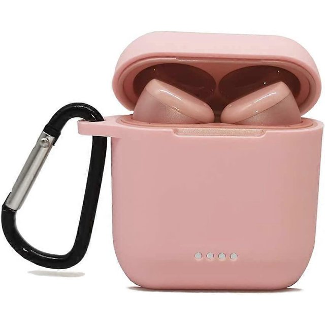 Funda de silicona ZHAOCHENG para auriculares bluetooth Tozo t6 con llavero rosa
