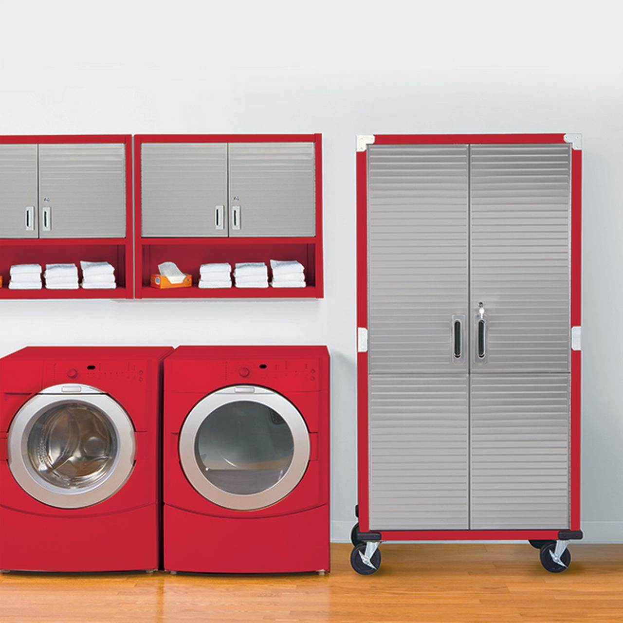 Seville Classics UltraHD® Rolling Storage Cabinet, 36" W x 18" D x 72" H, Red