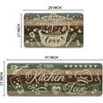 thumbnail image 3 of Season Everything with Love Green Retro Rustic Wood Texture Kitchen Mats Set of 2, Home Spring Summer Decor Kitchen Rugs for Floor - 17x29 and 17x47 Inch, 3 of 6