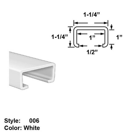 

Food-Grade UHMW Plastic C-Channel Push-On Trim Style 006 - Ht. 1-1/4 x Wd. 1-1/4 - White - 8 ft long