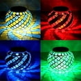 thumbnail image 4 of Solar Outdoor Table Lamp, Solar Powered Mosaic Glass Ball Garden Lights Waterproof Color Changing Mood Night Lights for Garden (Rainbow), 4 of 7