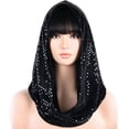 thumbnail image 3 of Yvsxxv Black Sequin Head Wrap Bandana, Sparkly Fashion Hair Scarf, 16.54*17.72inch, 3 of 7