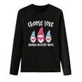 thumbnail image 3 of EQWLJWE Valentine's Day Sweatshirt for Women, Gnome Graphic Plaid Shirts Long Sleeve Crewneck Holiday Pullover Tops, 3 of 4