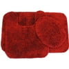 Canopy Three Piece Bath Rug Set, Red