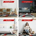 thumbnail image 3 of Premium Hand Carved Abstract Modern Rug Contemporary Colorful Thick Carpet Design 2305 (6'6"x9'2",Red), 3 of 7
