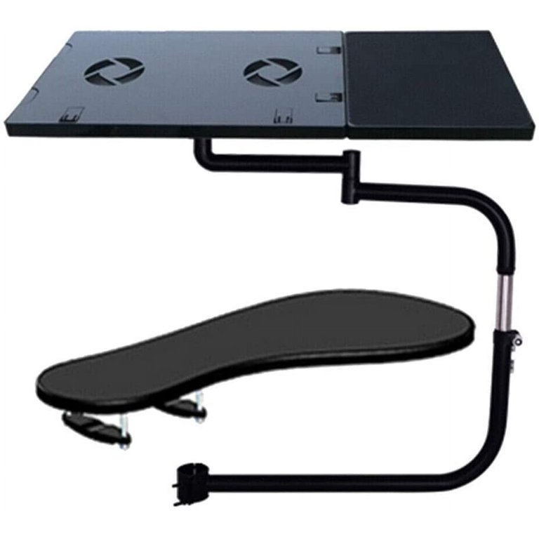 Oukaning Laptop Mount Chair Keyboard Tray Chair Keyboard Holder Keyboard  Adjustable Mount Leg Clamp Support