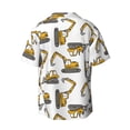thumbnail image 5 of Uemuo Funny Excavator Pattern Cotton Linen Short Sleeve Shirts,Casual Lightweight Button Down Shirts,Vacation Beach Summer Tops-4X-Large, 5 of 7