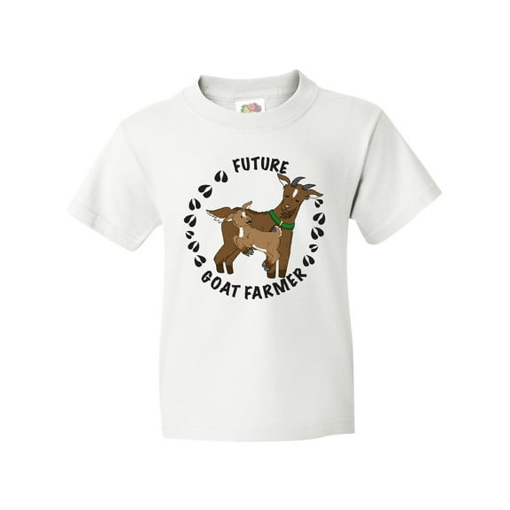 Inktastic Future Goat Farmer with Cute Goats and Hoof Prints Youth T-Shirt