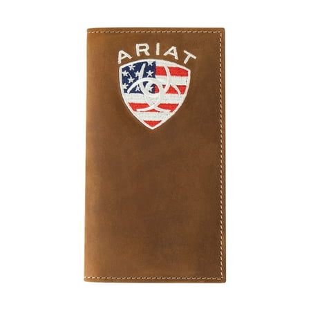 Ariat American Flag Logo Aged Bark Rodeo Wallet A35547217