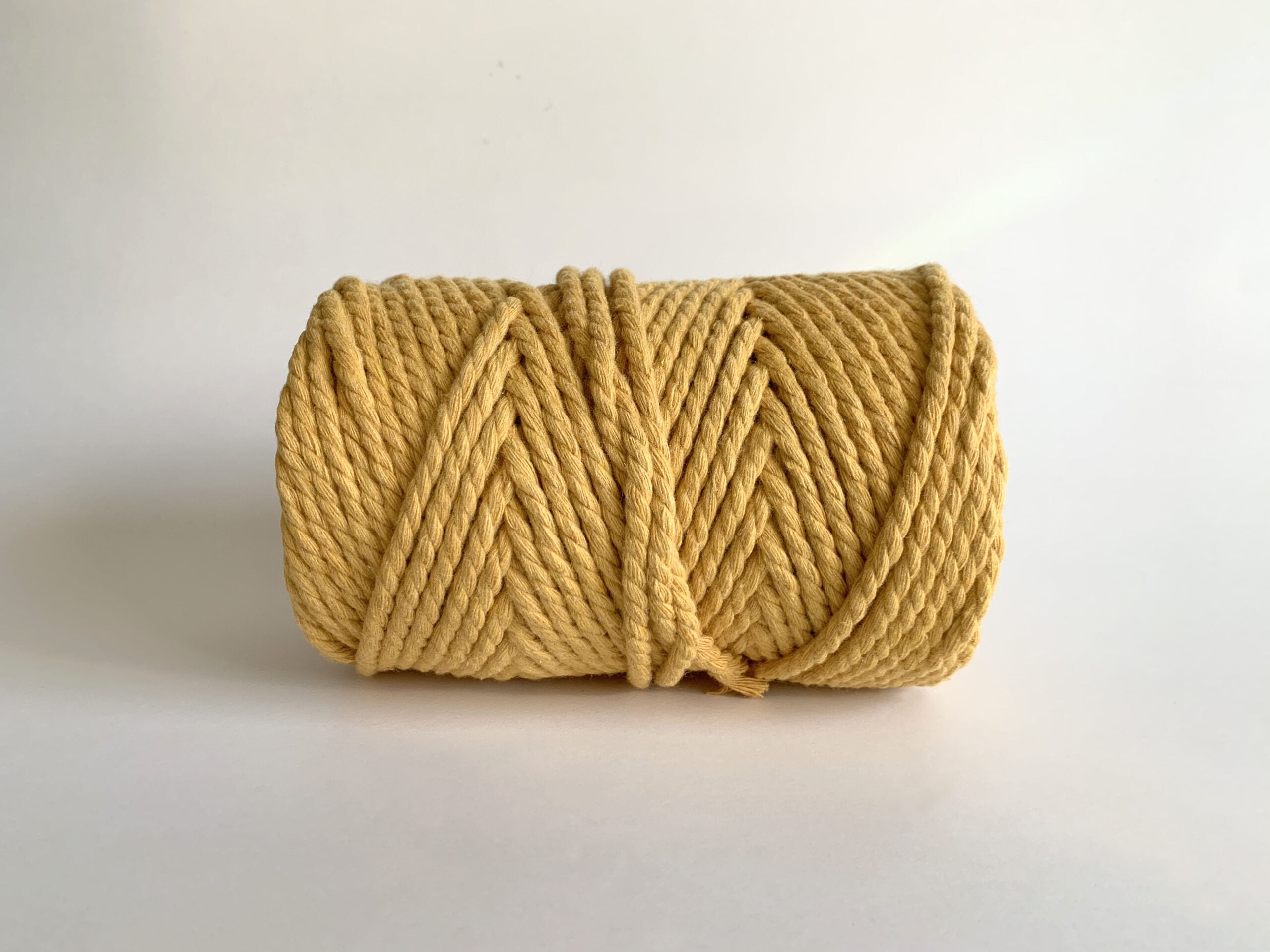 5mm 3 Strand Recycled Cotton Macrame Rope - Yellow