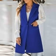 thumbnail image 2 of Women's Plus Size Single Button Vest Coat Lapel Neck Sleeveless Elegant Outerwear Coats S-3XL with Pockets, 2 of 9