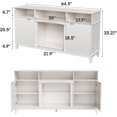 thumbnail image 2 of Vabches Fluted TV Stand for TVs Up To 75", Entertainment Center Console Table with Large Storage Cabinet and Adjustable Shelves, White, 2 of 8