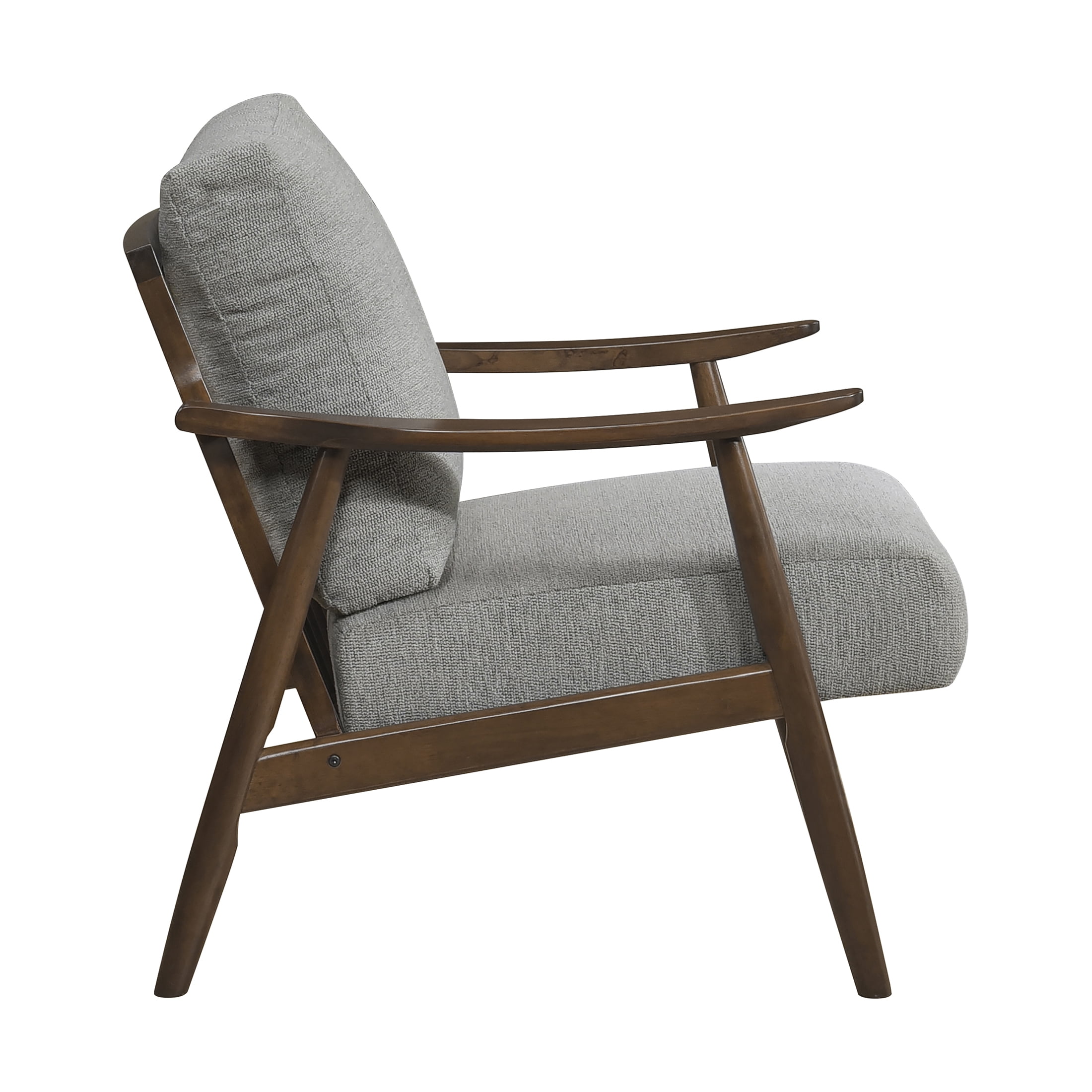 OakvillePark Bellharbor Chenille Accent Chair, Gray and Brown Wood