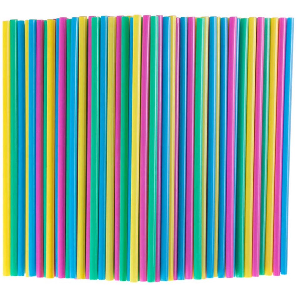 300 Bulk Pack Colorful Compostable Straws 8.3 Inch Long Drinking Straw