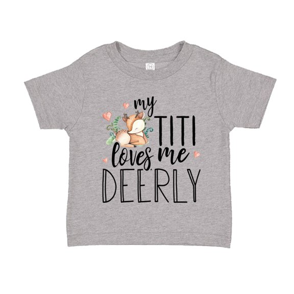 My Titi Loves Me Deerly Toddler T-Shirt 2T Athletic Heather