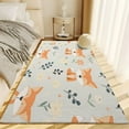 thumbnail image 4 of Area Rug For Living Room Cartoon Animal Fox Carpets, Washable Rugs, Green Print Low-Pile Non-Slip Rugs For Office Kitchen Entryway Decorative Carpets, 4 of 7